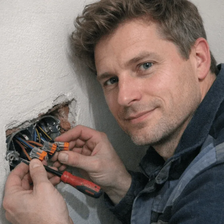 Fachmann bei der fachgerechten Instandsetzung eines gelösten Netzanschlusses